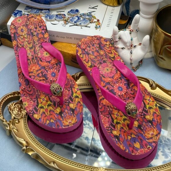 🆕 KURT GEIGER LDN 🧿 X MATTHEW WILLIAMSON NWOB Pink Kensington Flipflop, Sz 7 - Picture 5 of 13